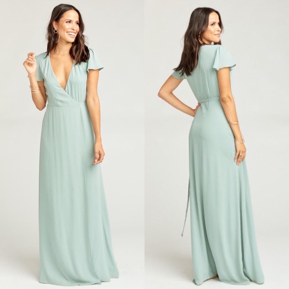 Show Me Your MuMu Dresses & Skirts - Show Me Your Mumu Noelle Wrap Dress Silver Sage